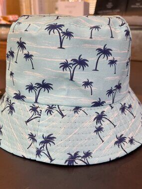 NWT - Peter Grimm "Breeze" Bucket Hat - One Size - Palm Trees - UV Protection